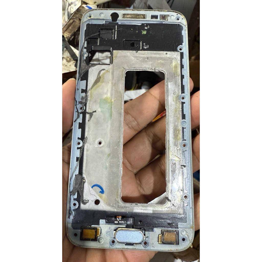 frame lcd/tulangan/tatakan lcd+fleksibel fingerprint samsung J7 pro original