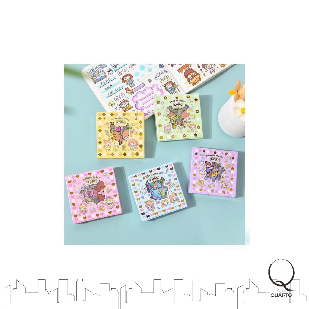 

[COD] Stiker Koko Momo 100 Lembar | Stiker Dekoratif DIY Kartun Kotak Kecil Tahan Air Hadiah Anak-anak