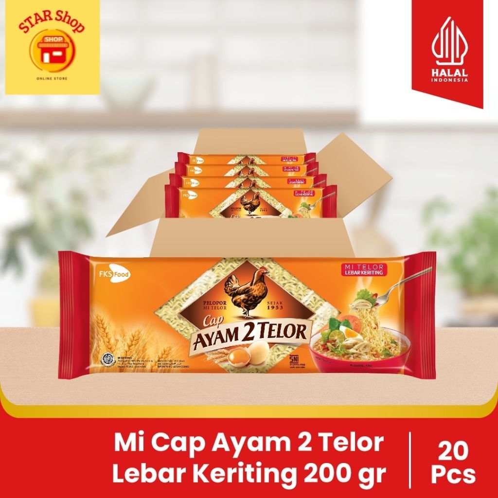 

Mi Cap Ayam 2 Telor - Lebar Keriting - 1 karton - 20 Pcs - 200gr