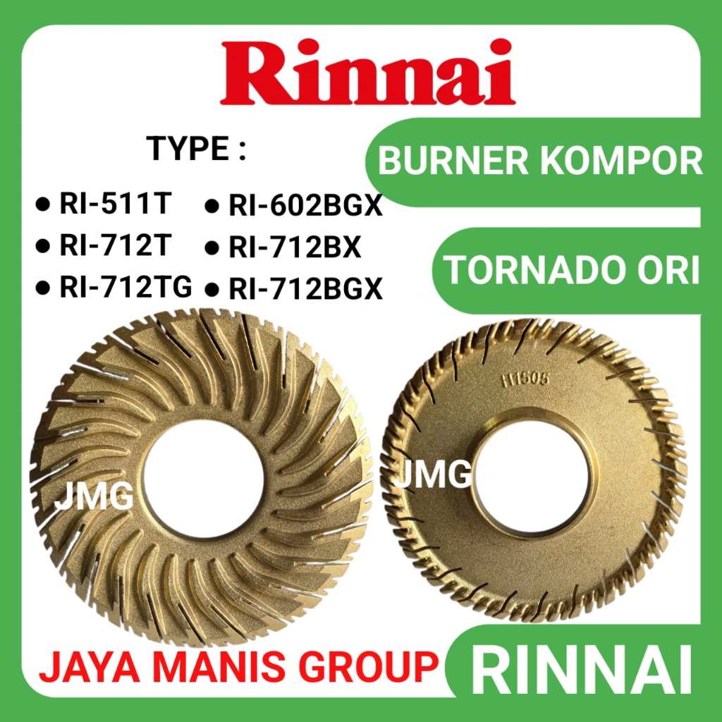 BURNER KOMPOR RINNAI ORIGINAL 602 712 BGX TORNADO