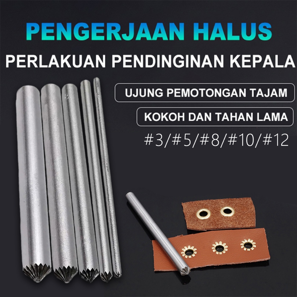 

5pcs/1set Alat Pembolong Kulit Pembolong Kulit Alat Pelubang Ikat Pinggang Pelubang Kulit