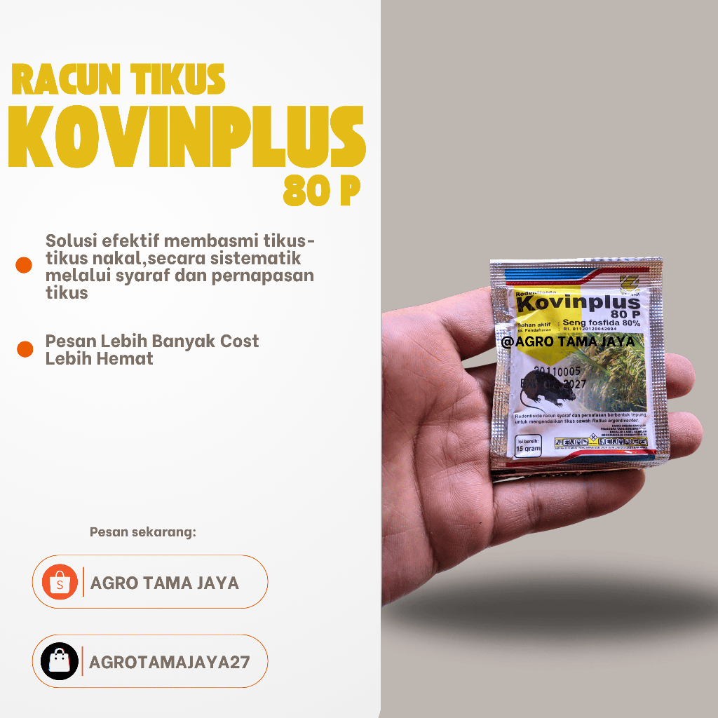 Racun Tikus Kovinplus 15gr / Racun Tikus Kovinplus Paket Isi 11 Pcs