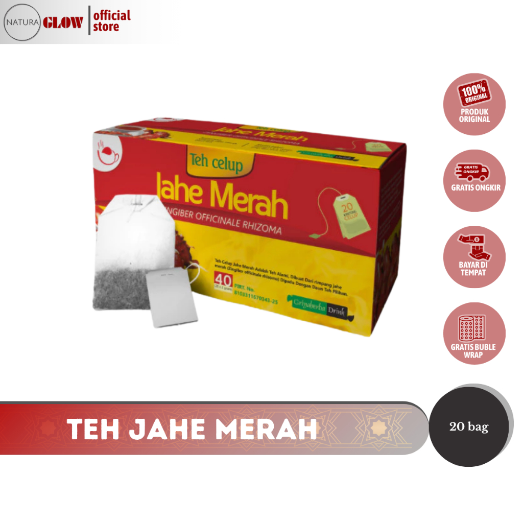 

TEH HERBAL JAHE MERAH – teh celup jahe merah asli | bantu jaga imun tubuh | redakan masuk angin & pegal linu | tanpa pengawet | halal & aman dikonsumsi harian
