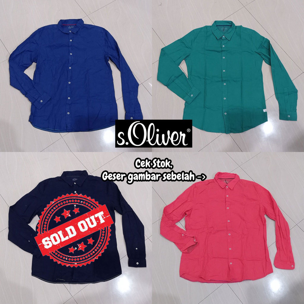 Kemeja Pria Lengan Panjang Ori S.OLIVER Polos (SO4029)