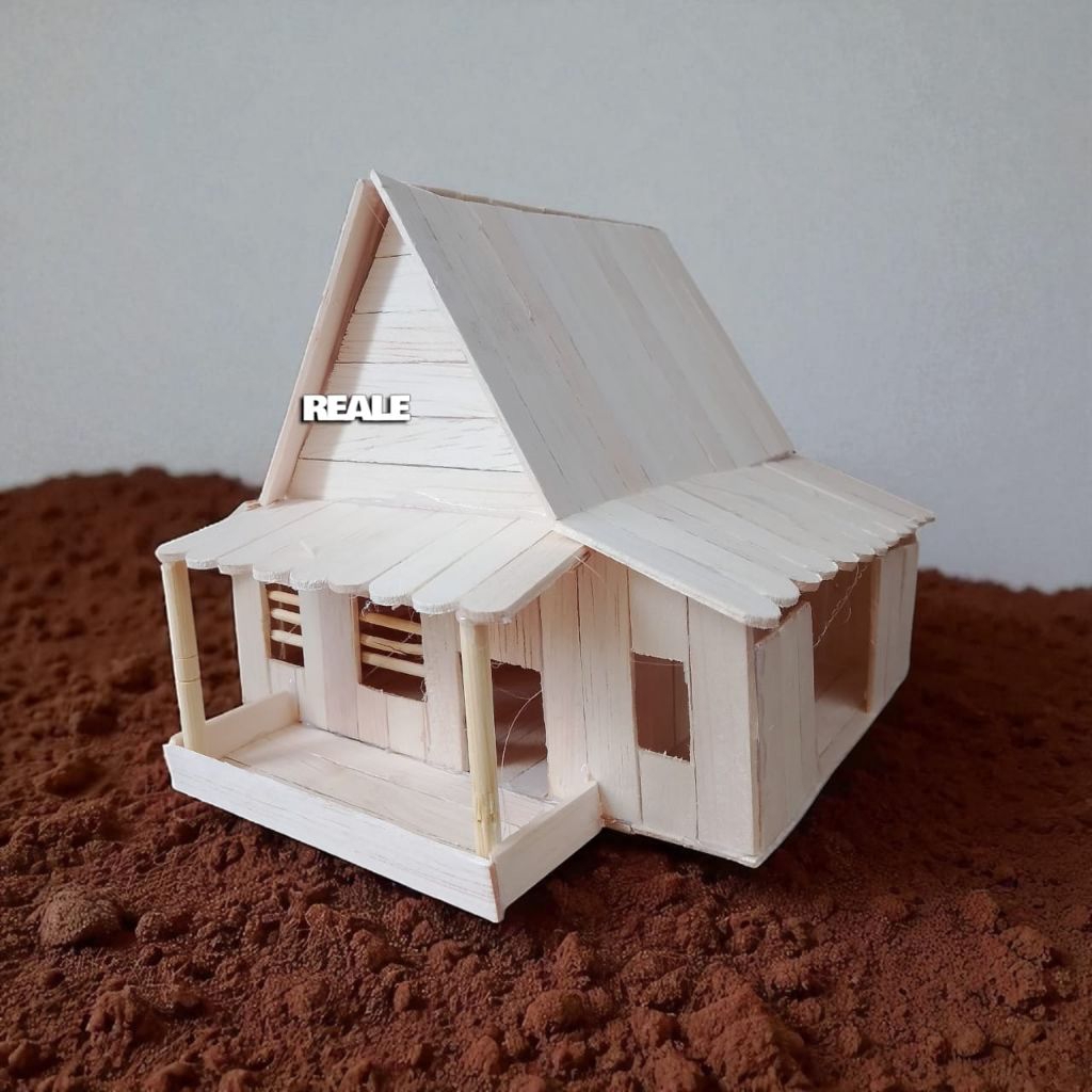 miniatur rumah adat kebaya betawi stik eskrim LED