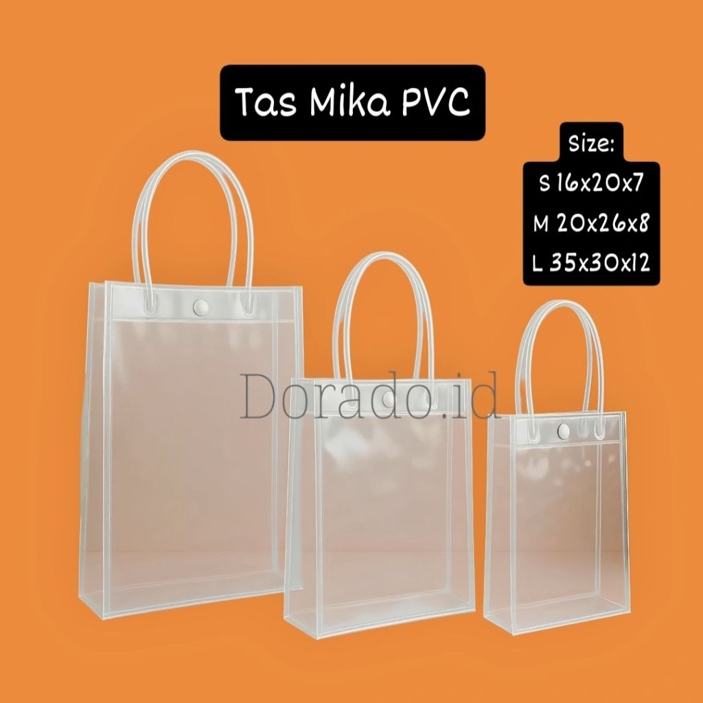 

Tas mika PVC / goodie bag ulang tahun / Goodie bag Transparan PVC polos kancing