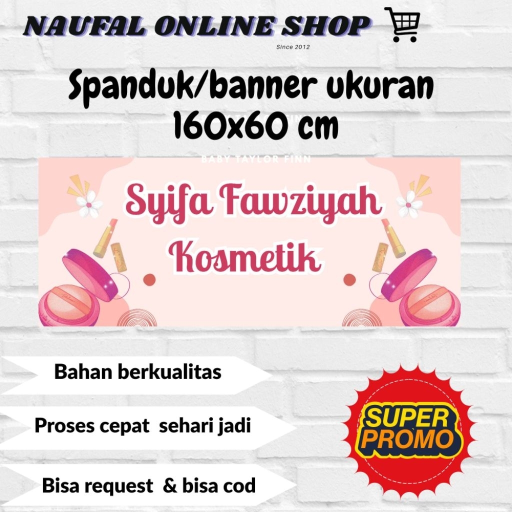 spanduk/banner size 160x60 cm TOKO KOSMETIK