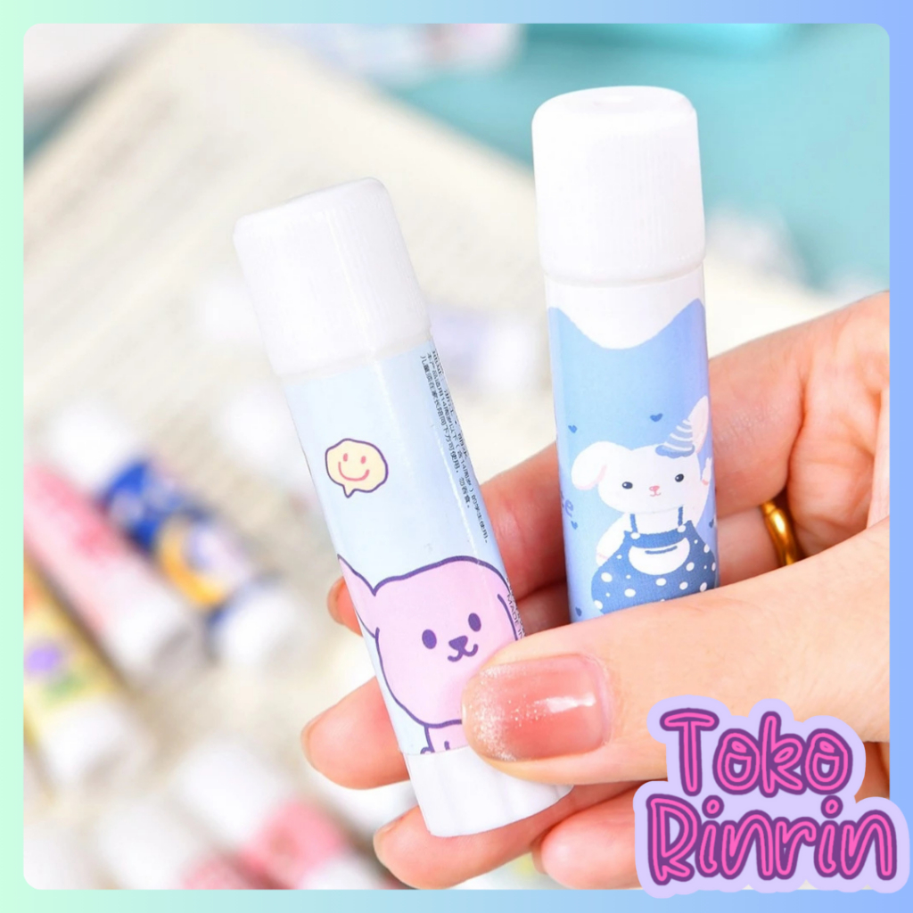 

Rinrin Glue Stick Lem Stik Batang Putar Lem Perekat Kertas Padat Sekolah Kantor Motif Korea Lucu