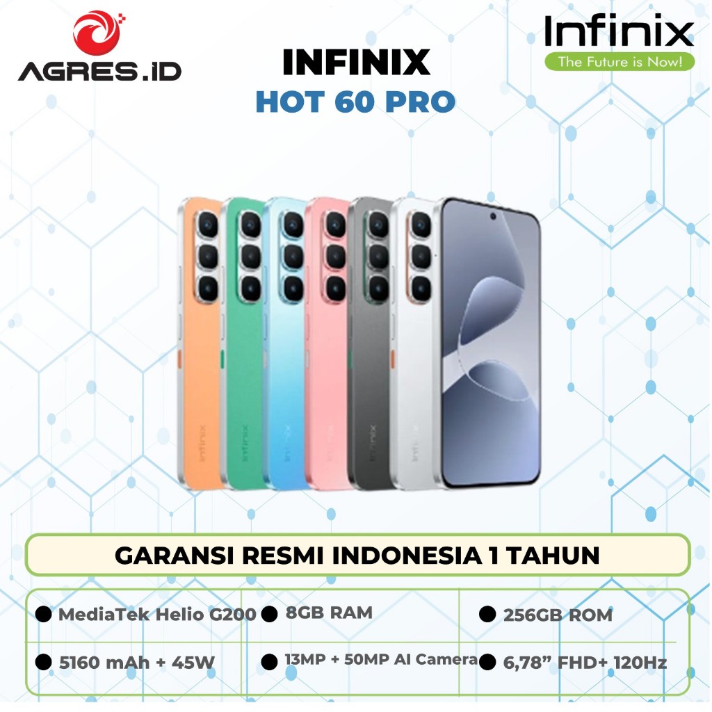Handphone Infinix Hot 60 Pro Ram 8Gb Rom 256Gb - Garansi Resmi