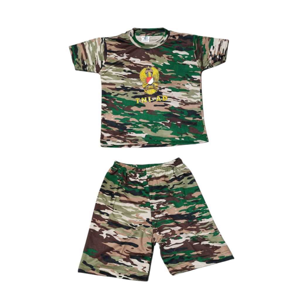 baju anak loreng army laki laki perempuan lengan pendek