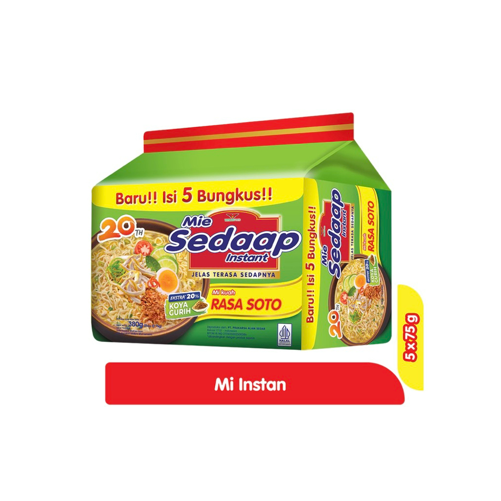 

MIE SEDAAP INSTAN SOTO 5 X 75 gram