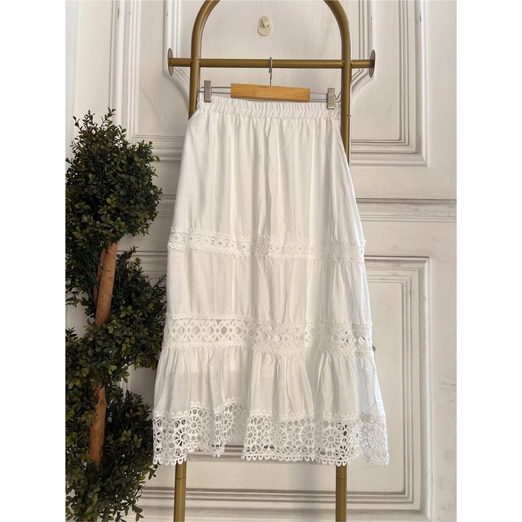 cod rok katun bordir lapis puring katun paris print bordir blus katun print bunga  mix batik , blus 