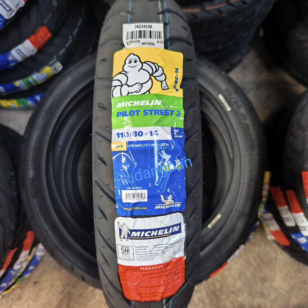 ( PS2 - RING 14 ) PILOT STREET 2  110 / 80 - 14 MICHELIN THN 2025 Ban Motor TUBELESS FREE PENTIL