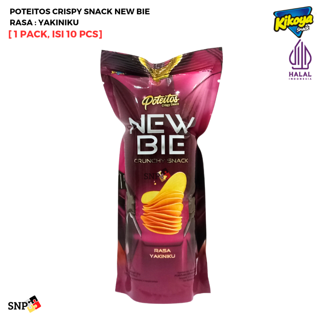 

KIKOYA SNACK Keripik Kentang Poteitos Crispy Snack New Bie [1 Pack, isi 10 Pcs]