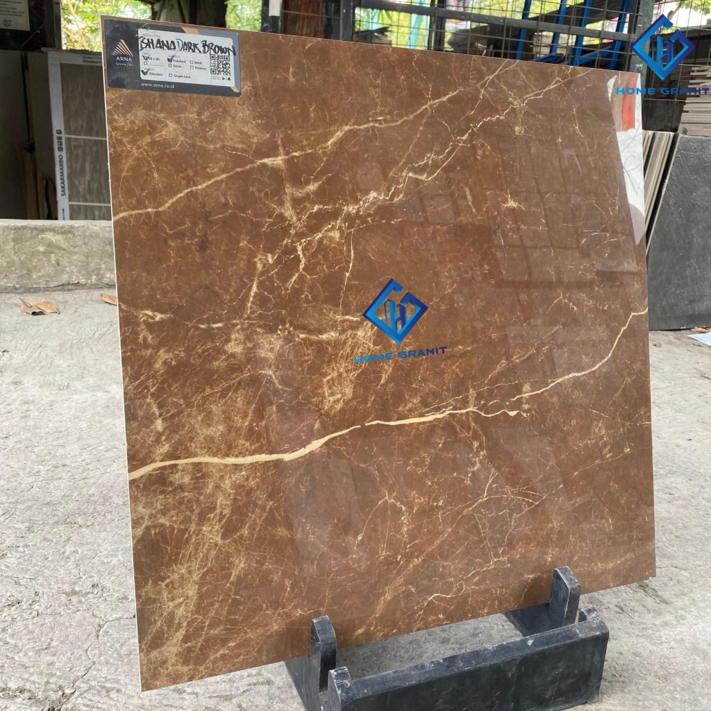 Granite lantai 60x60 Ishana dark brown / Arna / polished