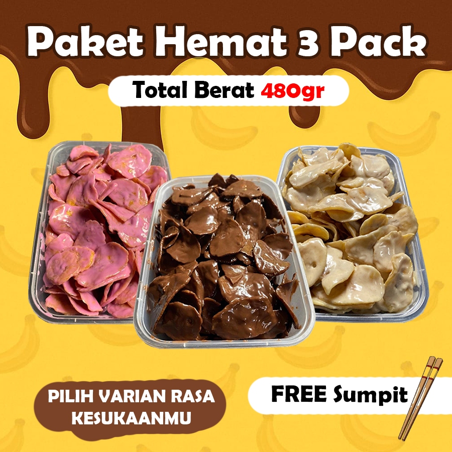 

Paket Hemat Keripik Pisang Lumer 3 Box (160gr) pisang lumer premium / Food