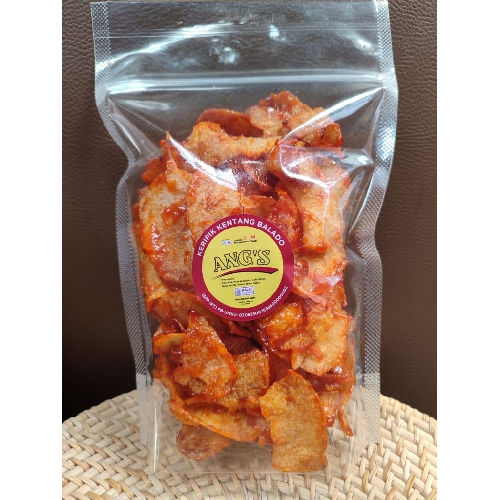 

Kentang Mustofa Balado / ANG'S Indonesia 200 Gram Renyah Dan Gurih