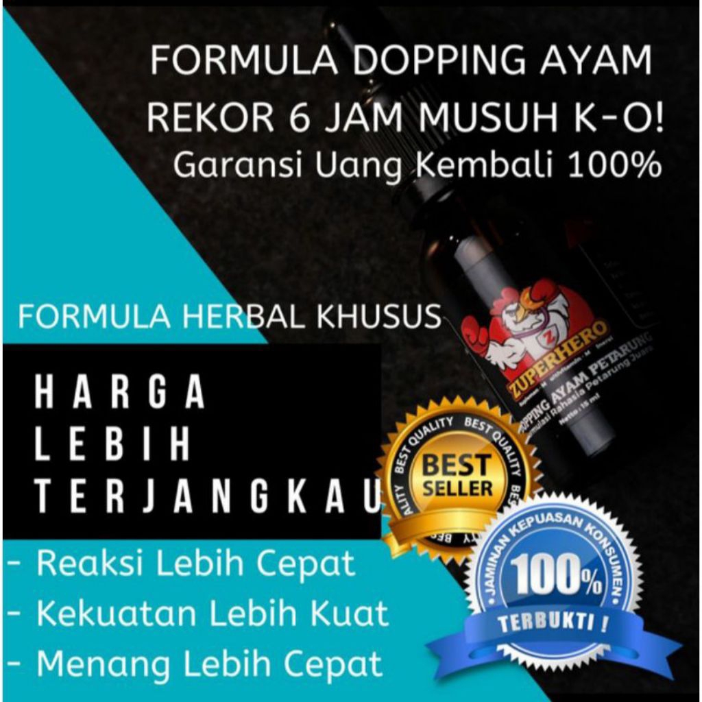 JAMINAN UANG KEMBALI DOPING KALANGAN ZUPERHEROES/DOPING AYAM PUKUL PALING BAGUS-DOPING AYAM TAJI-DOP