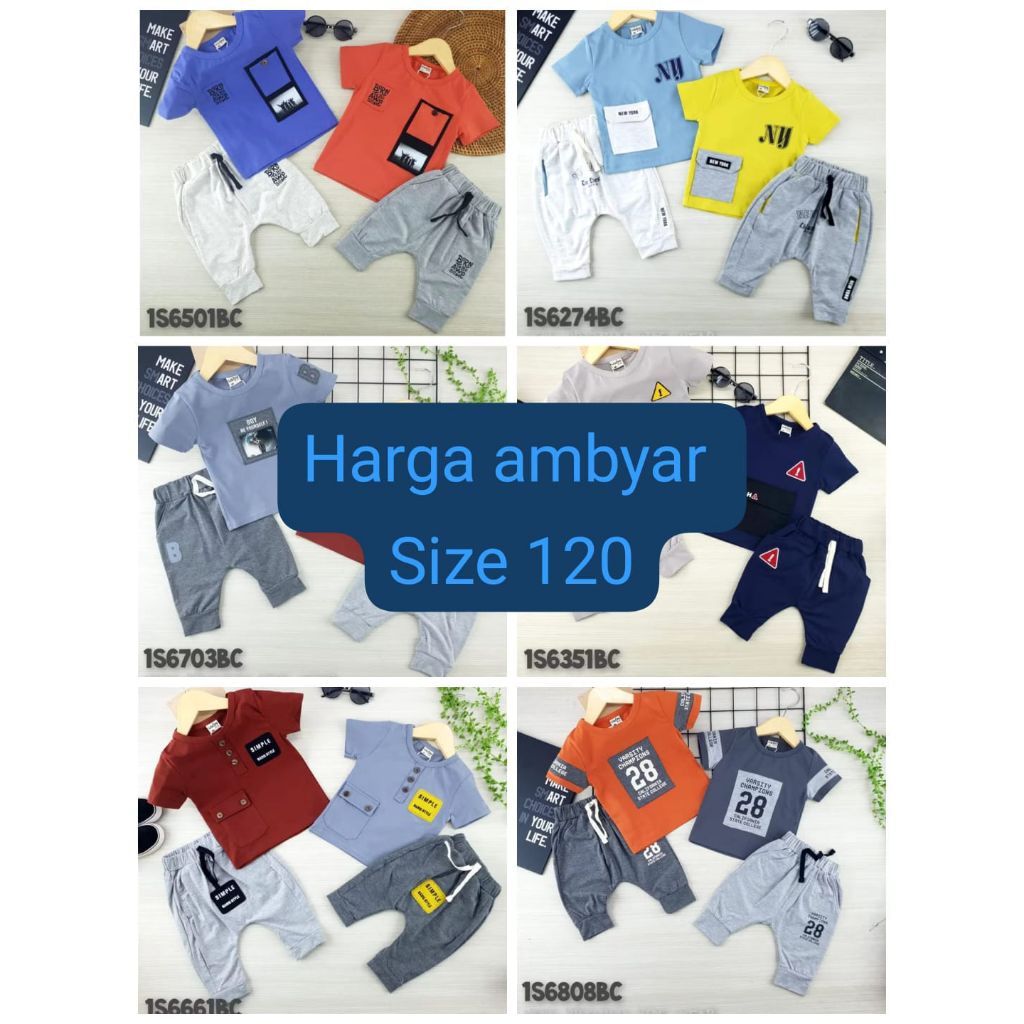 Ambyar Setelan anak Uson  size 120 celana 7/8 kaos