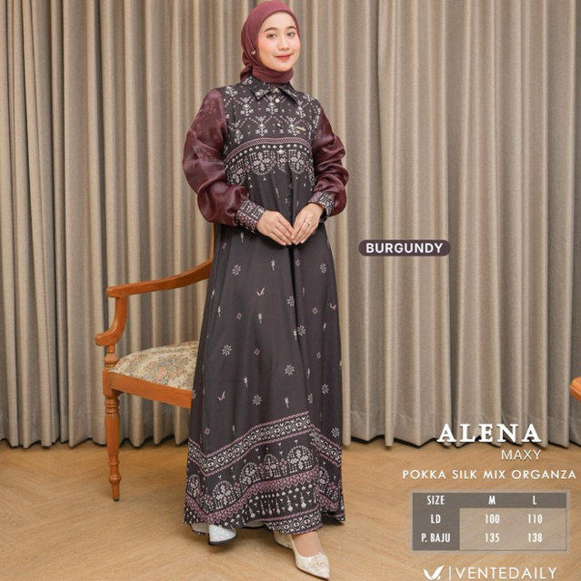 ALENA MAXY VENTE VENTEDAILY / ALENA DRESS VENTE ALENA GAMIS M L ABAYA POKKA SILK BATIK ETNIK KONDANG