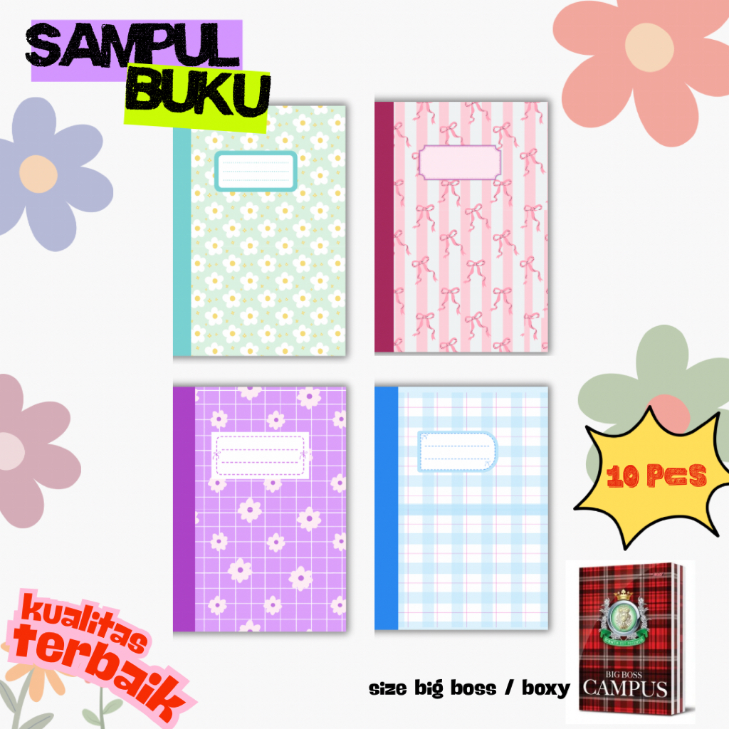 

Sampul buku estetik/ sampul buku big boss campus/ sampul buku custom / sampul buku fancy/ sampul buku aestethic