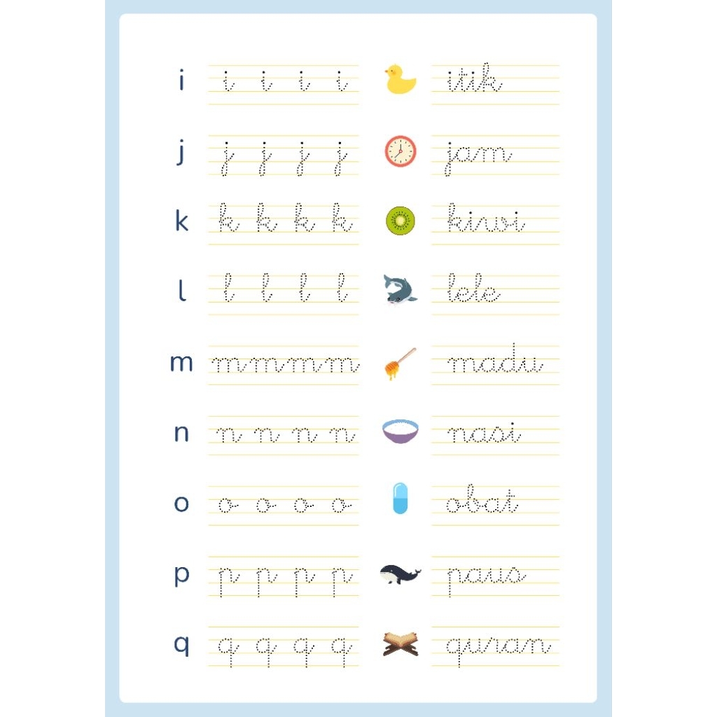 

Worksheet / Belajar Menulis Huruf Abjad