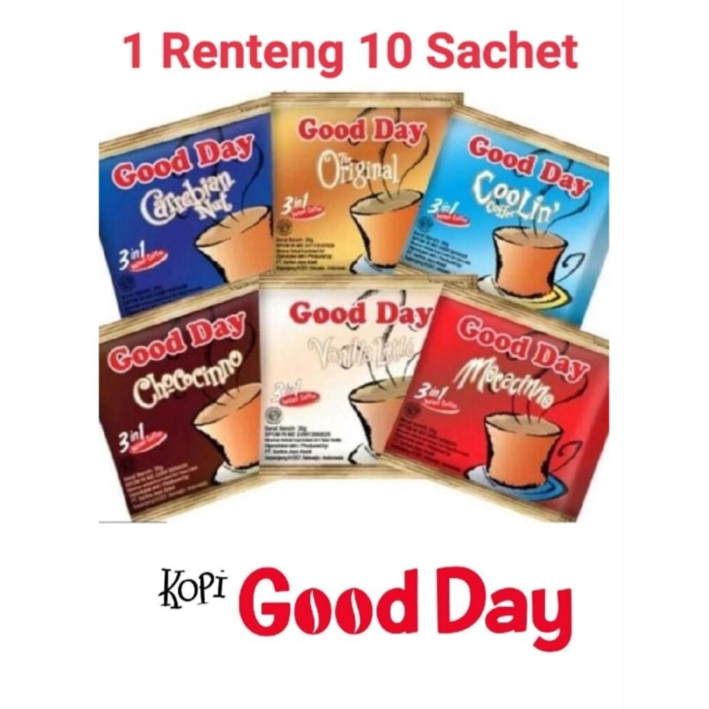 

Good Day Kopi All Variant 1 renteng isi 10 sachet