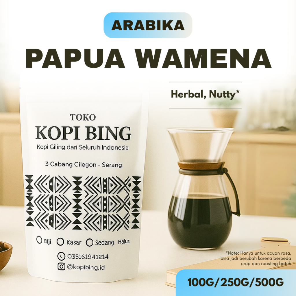 

Arabika Papua Wamena. Kopi Bing Arabika 250gr