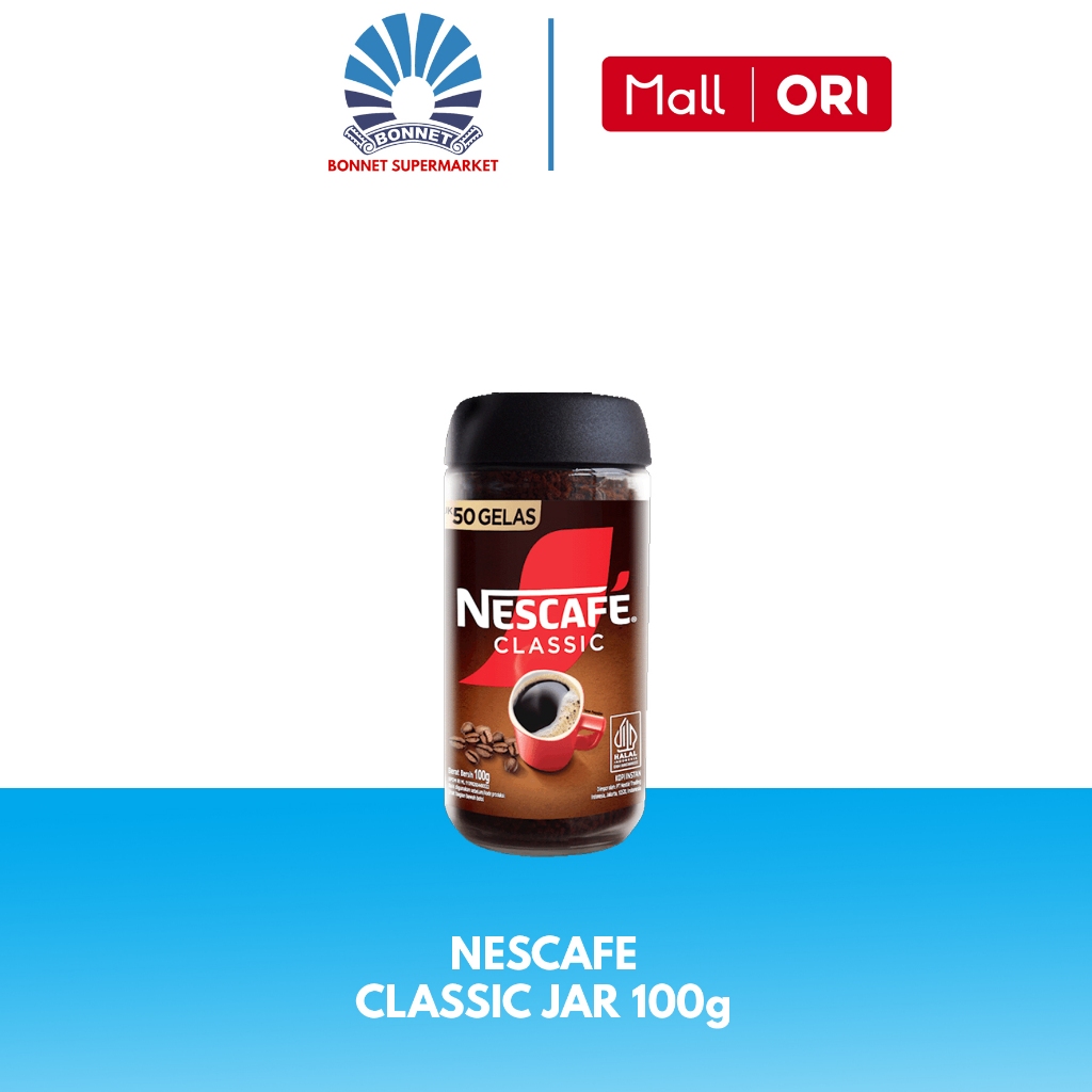 

Nescafe Classic Jar 100g - Kopi instan tanpa ampas