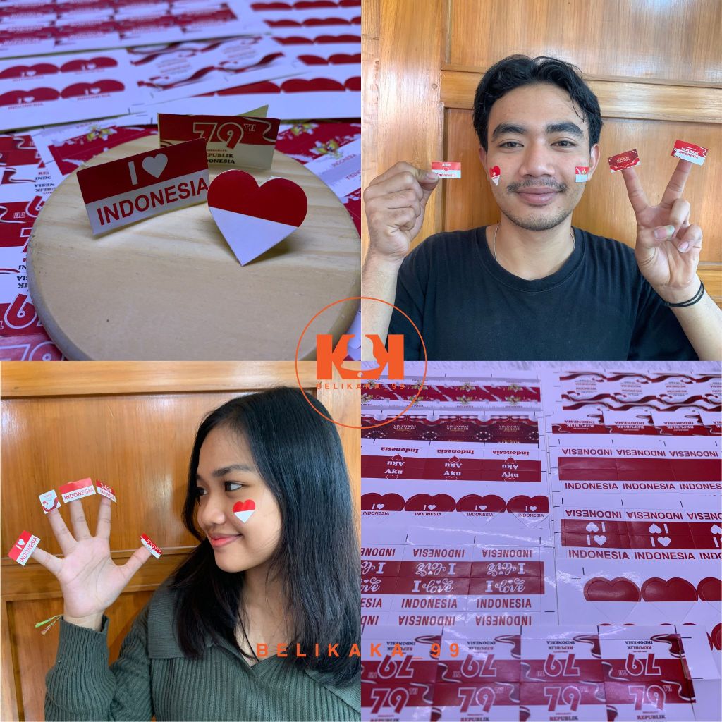 

(1 LEMBAR ISI 32 PCS - BESAR) STICKER PIPI MERAH PUTIH KEMERDEKAAN RI / STIKER PIPI MERAH PUTIH