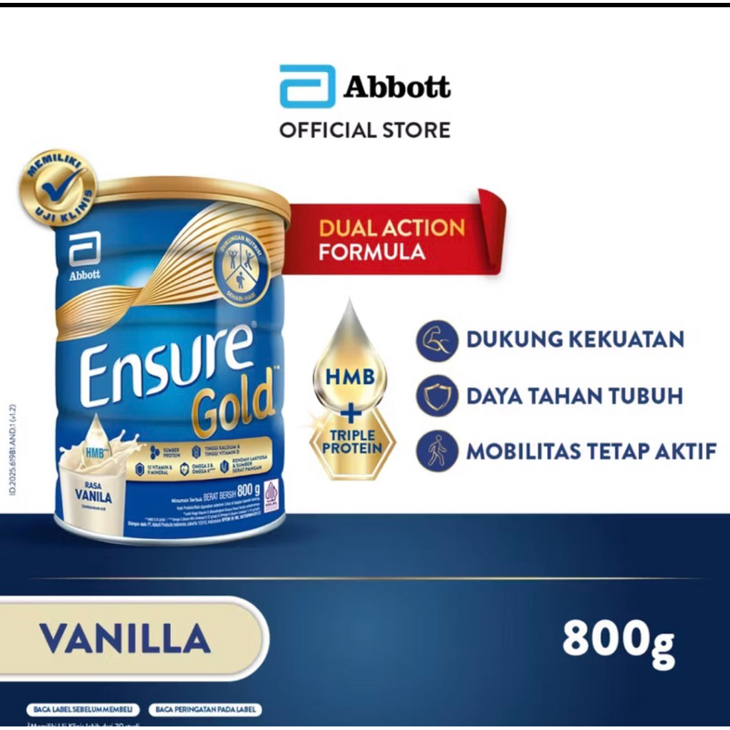 

ENSURE GOLD 800GR SUSU DEWASA RASA VANILA ENAK
