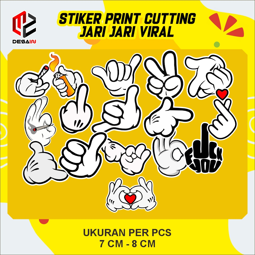 

stiker paketan jari viral anti air print cutting