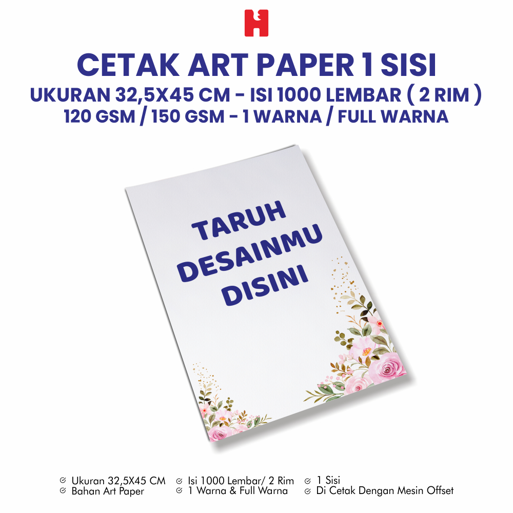 

Cetak Art Paper 1 Sisi Ukuran 32,5x45 CM - Isi 500 Lembar ( 1 Rim )