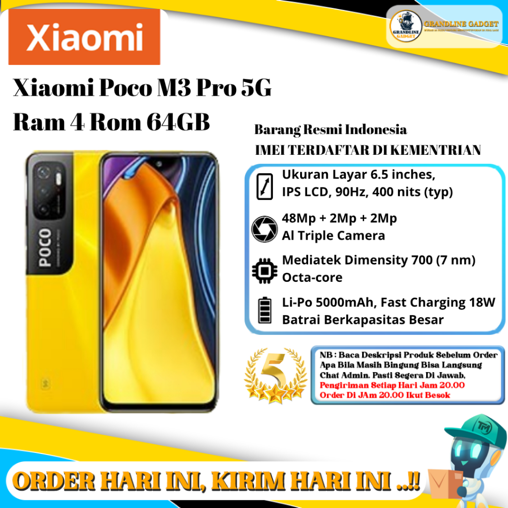 Xiaomi poco M3 Pro 5G Ram 4 Rom 64GB