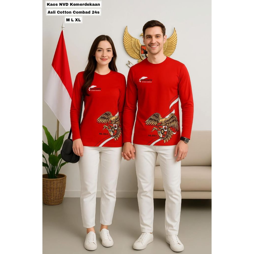 kaos lengan panjang merah kemerdekaan nevada mix uniqlo