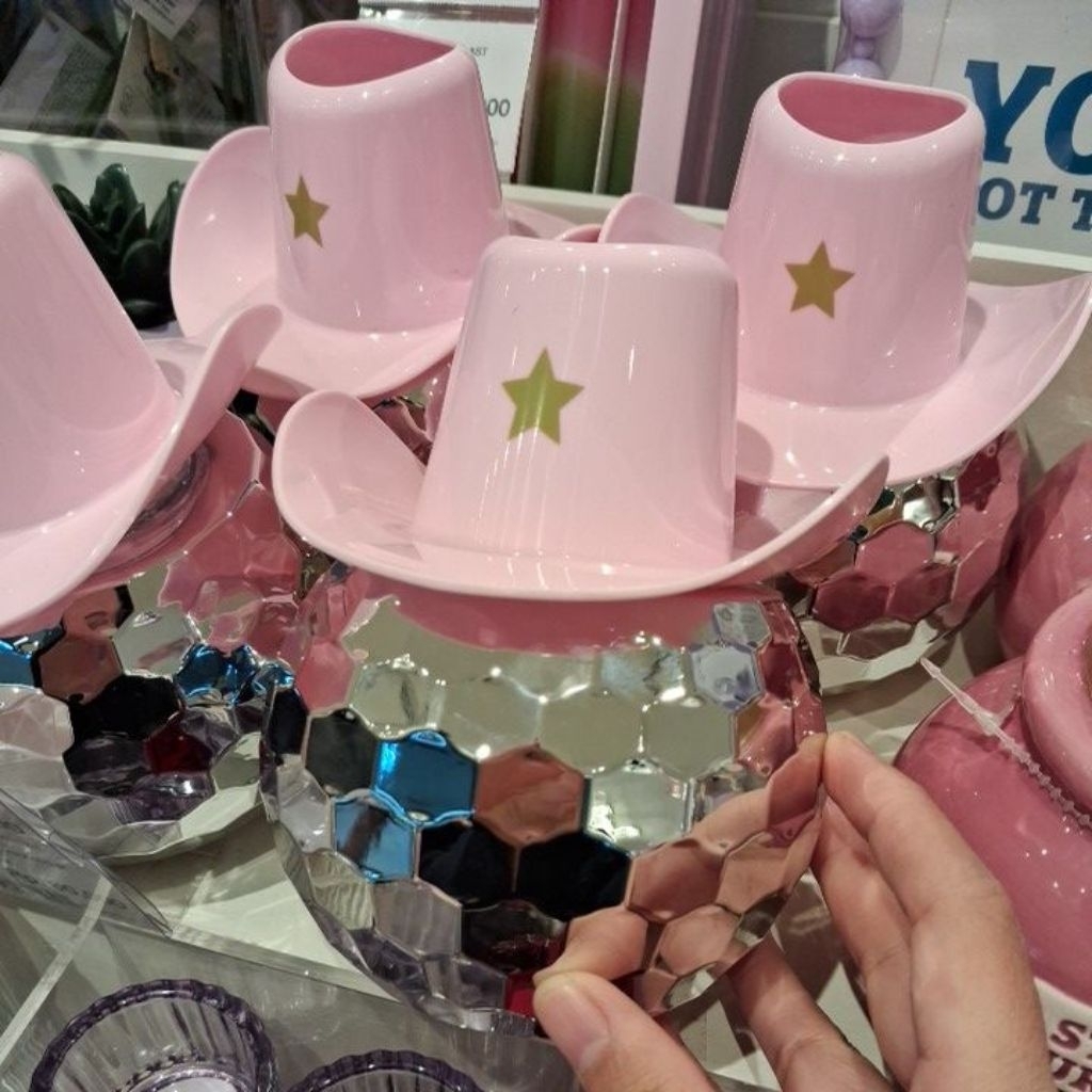 [JASTIP FLYING TIGER] Vas Bunga Koboi Pink Topi