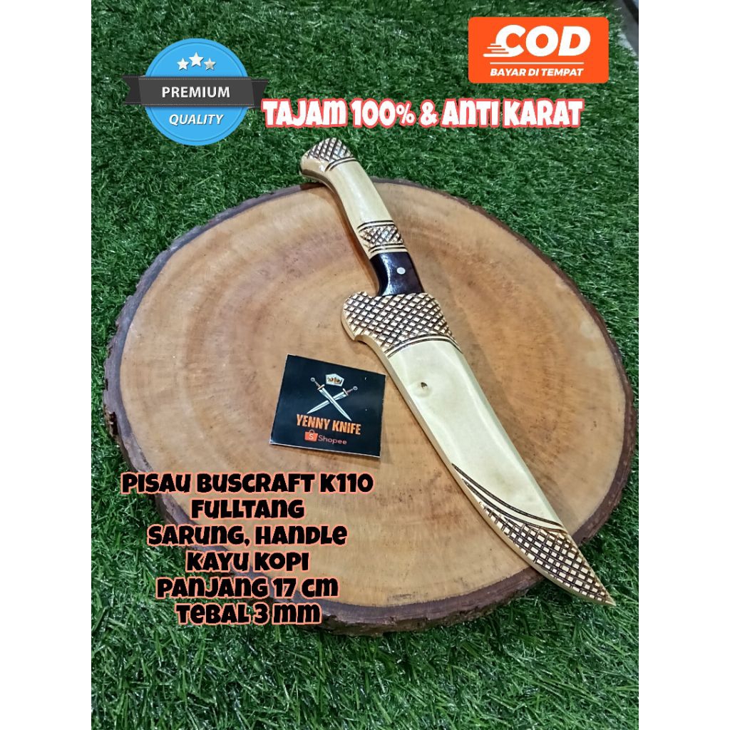 Pisau Buscraft Bohler K110 Fulltang Premium / Pisau Seset K110 Original / Pisau Skinner / Pisau Dagi