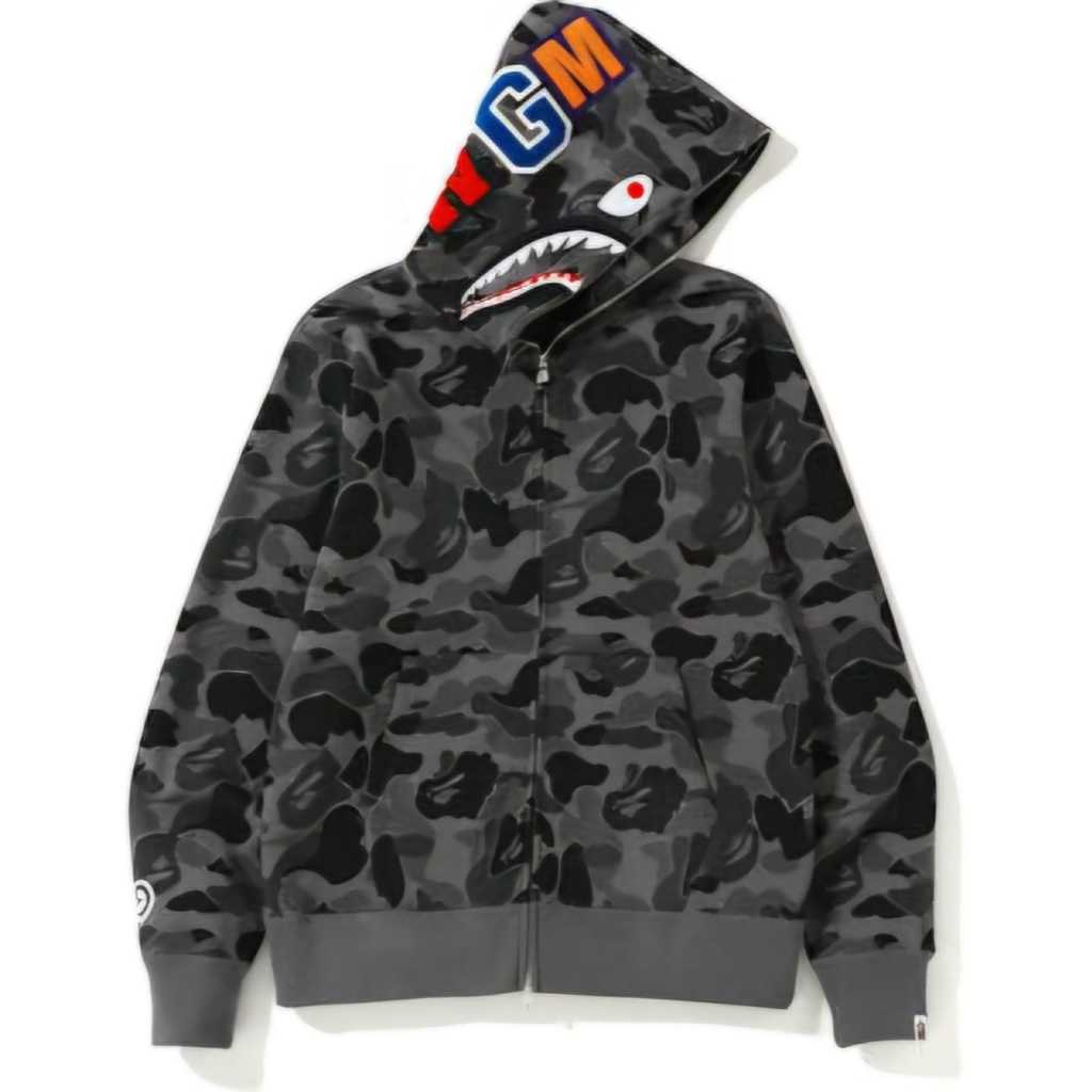 BAPE ABC CAMO SHARK FULL ZIP HOODIE BLACK (NEW 100% ORIGINAL)