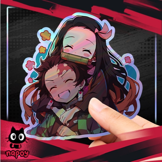 

Stiker Hologram Anime Demon Slayer Tanjiro Nezuko V2