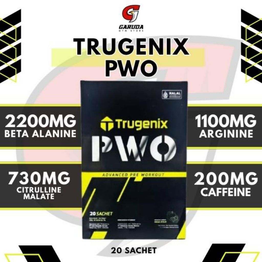 Trugenix PWO Preworkout 20sachet 200gr Energy Endurance Stamina Olahraga Gym