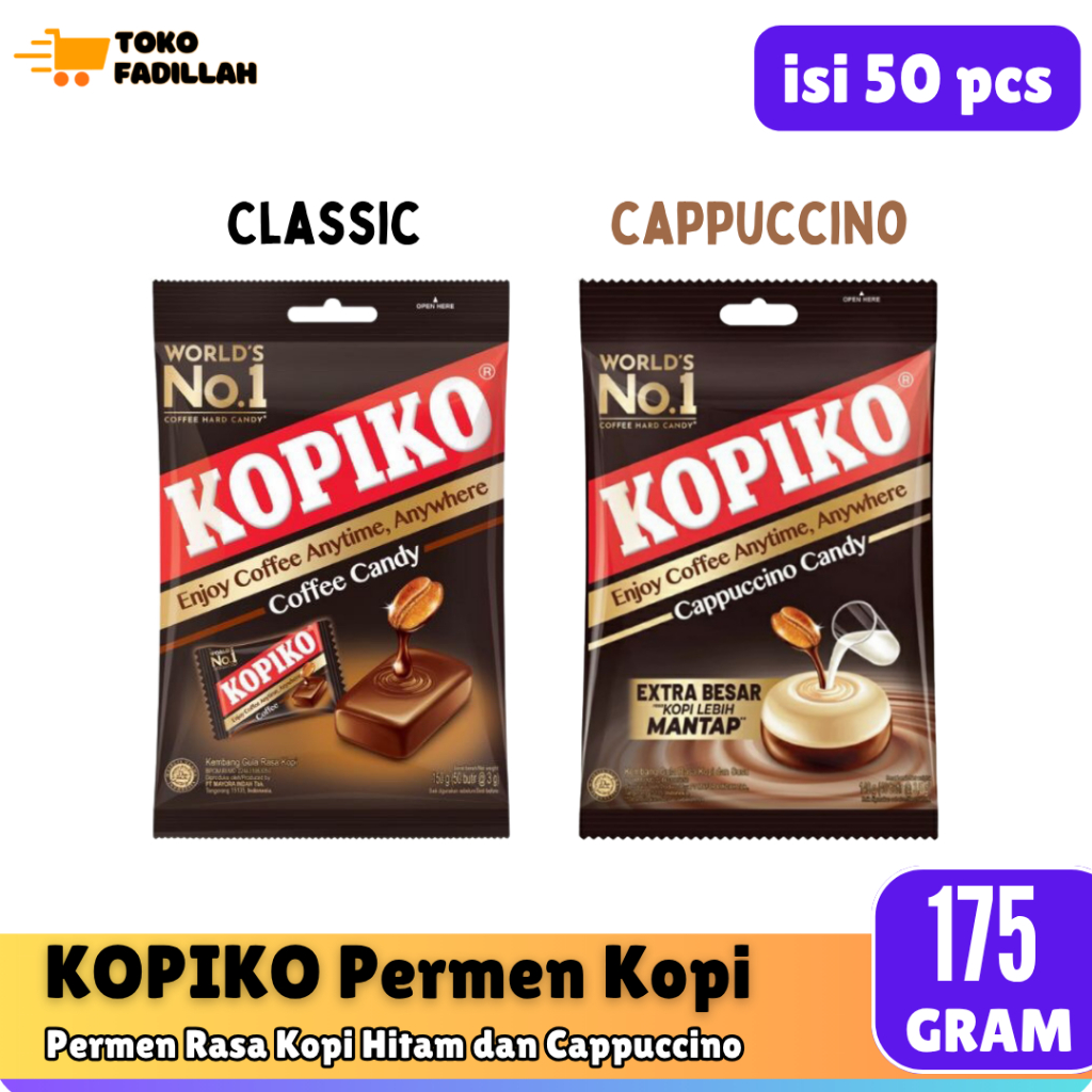 

KOPIKO Permen Kopi 175 gr (isi 50 pcs) - Black Coffee & Cappuccino