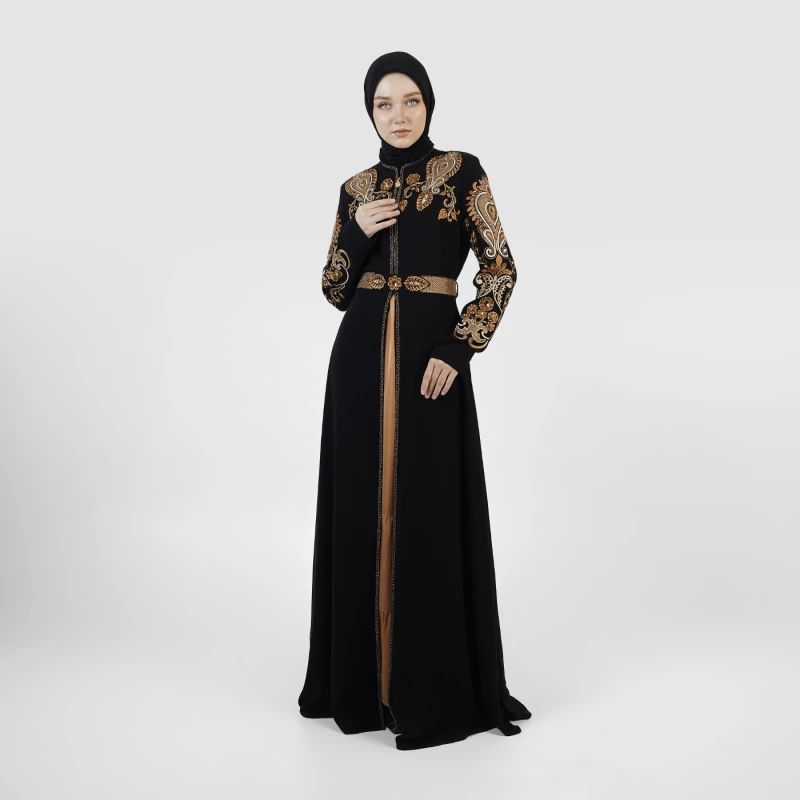 Hikmat EA3012 Abaya Wanita Warna Black & White