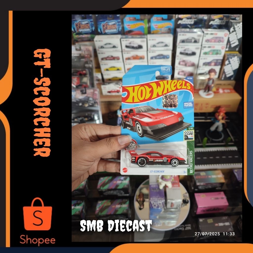 HOT WHEELS GT-SCORCHER RED FACTORY SEALED US CARD (FREE PROTEKTOR)