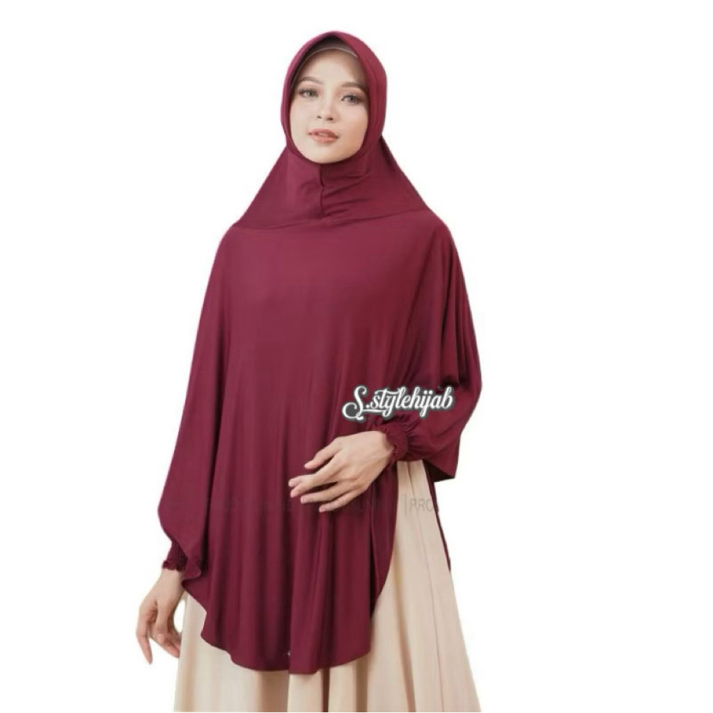 Hijab bergo fatimah lengan jersey premium
