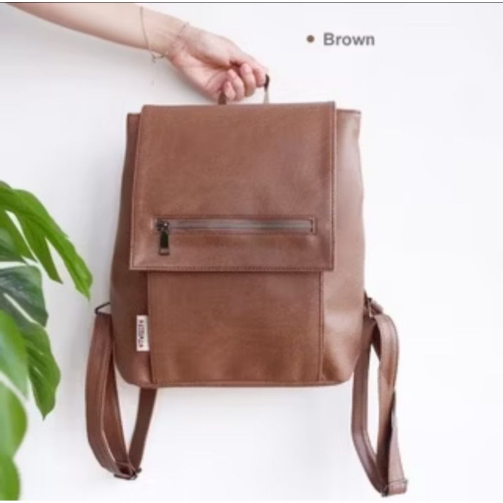 (Preloved/PL) Tweelyforbag Tas Ransel Tas Punggung Backpack Tweely Warna Brown Tas Tweely Kulit