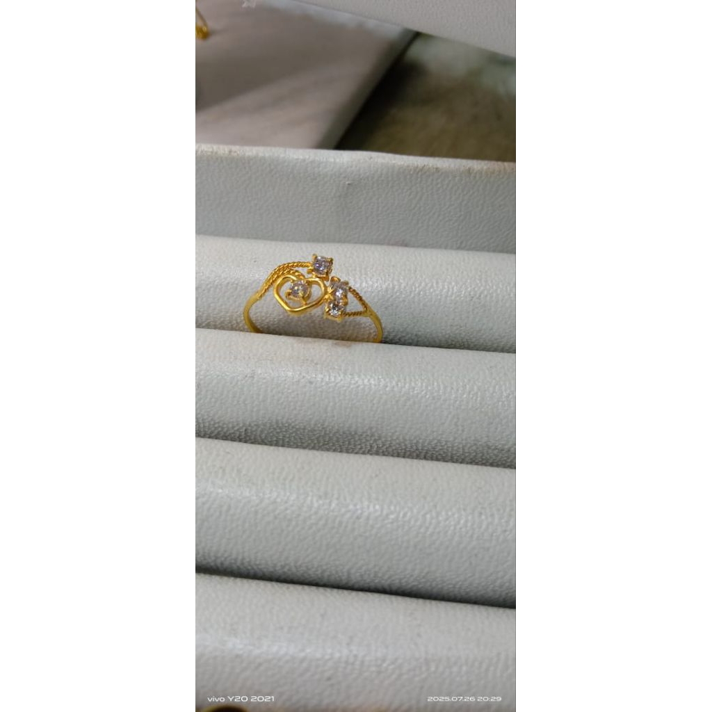 Cincin Emas Muda/ Cincin Emas 1 Gram/ Cincin Permata Love