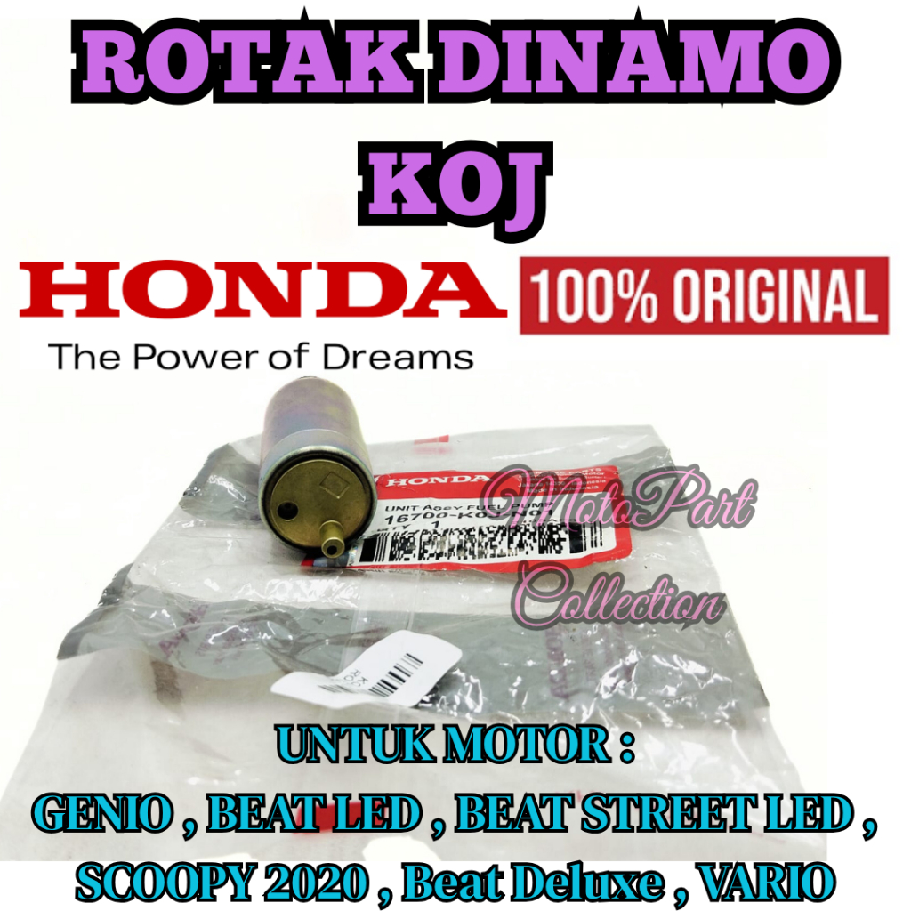 ROTAK KODE-KOJ ASLI ORIGINAL AHM HONDA GENIO/BEAT-STREET LED/SCOOPY2020 INJEKSI FUEL PUMP ORIGINAL .