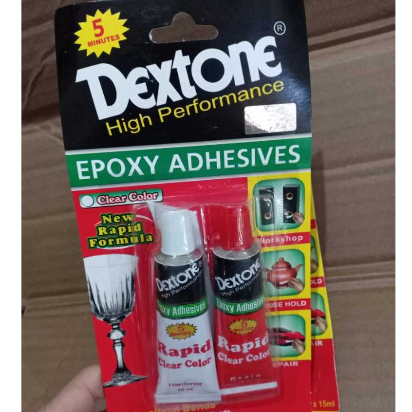 

LEM DEXTONE RAPID 5m 48gram Lem Epoxy Adhesive 5 Menit Rapid Clear 45g