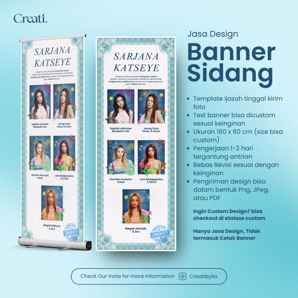 Banner Sidang/Wisuda | Ijazah Themes | Jasa Design Banner Langsung Jadi | Creati