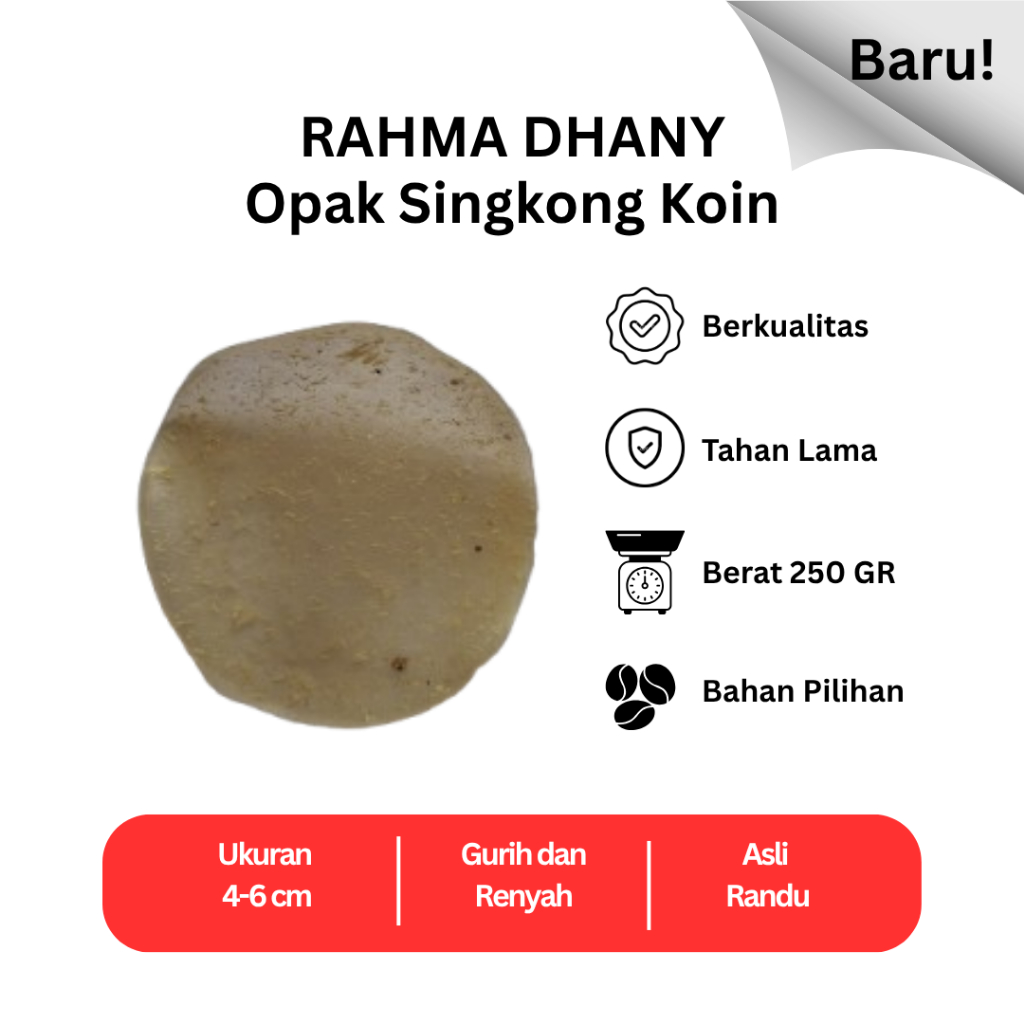 

OPAK SINGKONG KOIN MENTAH KHAS RANDU VARIAN 250 GR